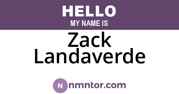 Zack Landaverde