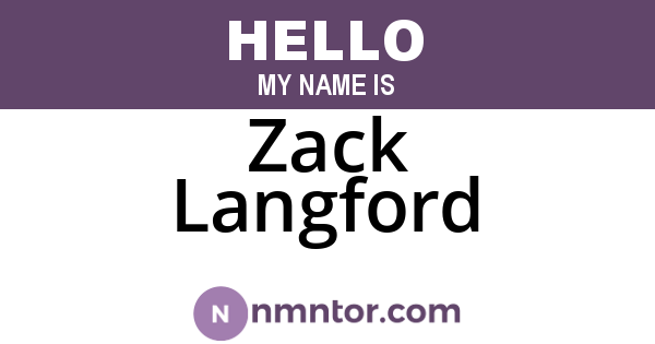 Zack Langford