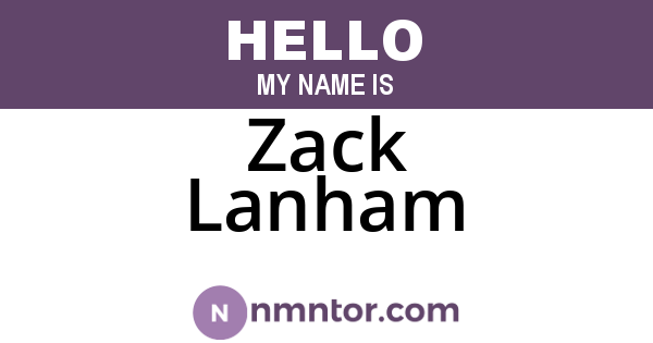 Zack Lanham