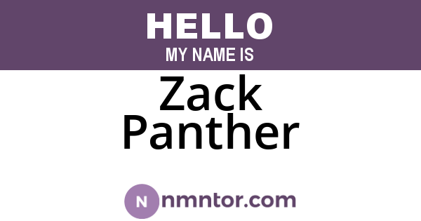 Zack Panther