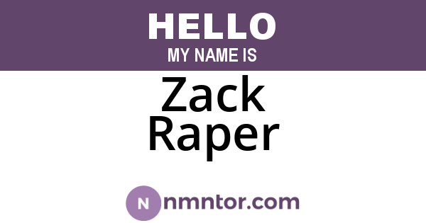 Zack Raper