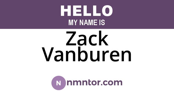 Zack Vanburen