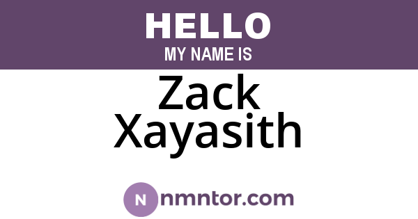Zack Xayasith