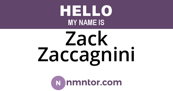 Zack Zaccagnini