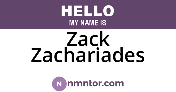 Zack Zachariades