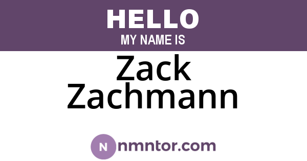 Zack Zachmann