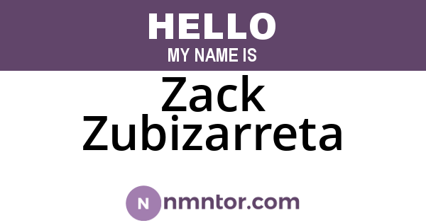 Zack Zubizarreta