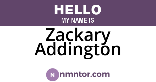 Zackary Addington