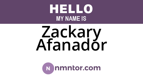 Zackary Afanador