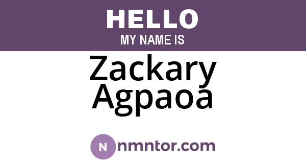 Zackary Agpaoa