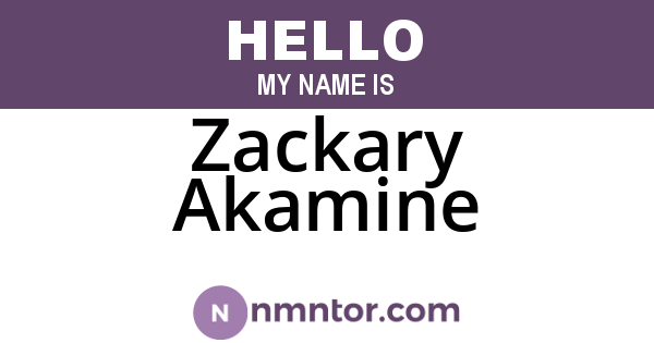 Zackary Akamine