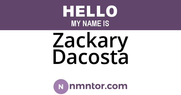 Zackary Dacosta