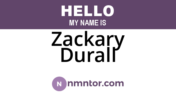 Zackary Durall