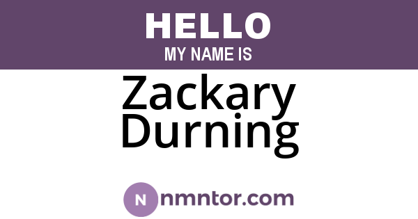 Zackary Durning