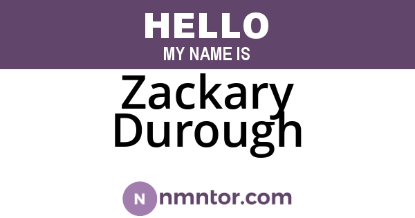 Zackary Durough