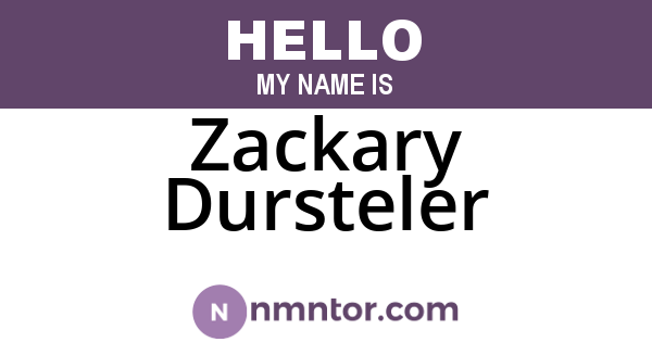 Zackary Dursteler