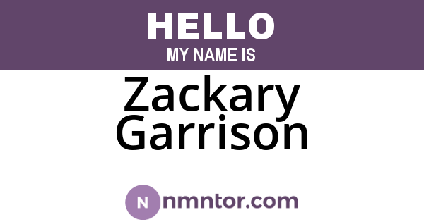 Zackary Garrison