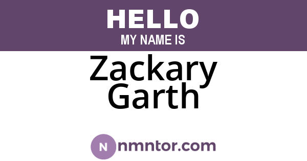 Zackary Garth