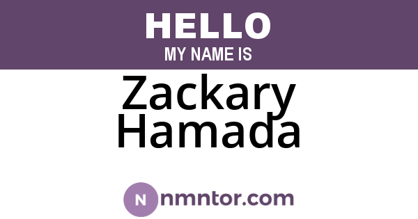 Zackary Hamada