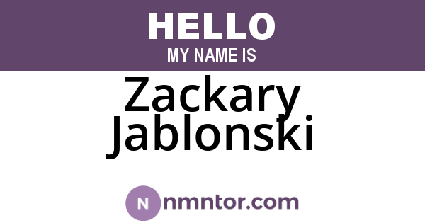 Zackary Jablonski