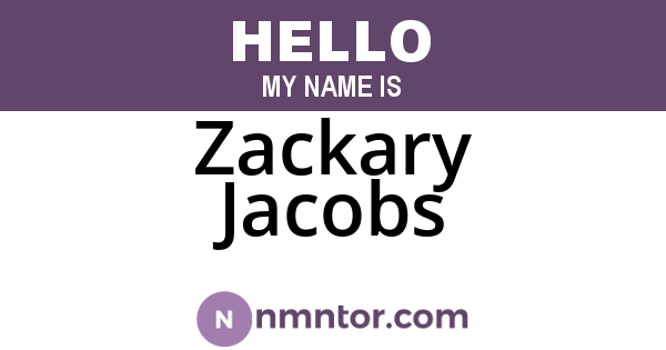 Zackary Jacobs