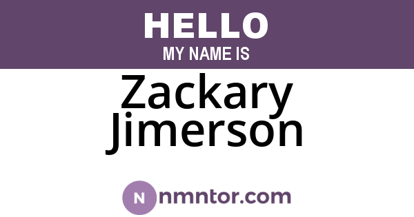 Zackary Jimerson