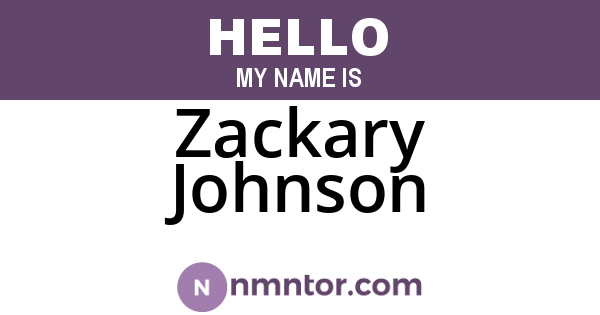 Zackary Johnson
