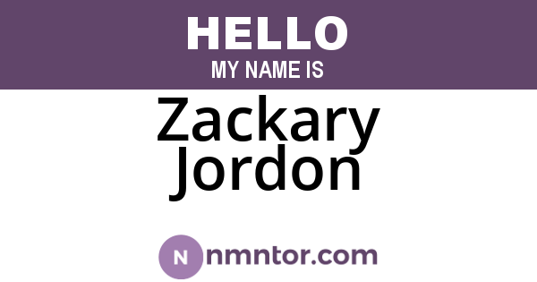 Zackary Jordon