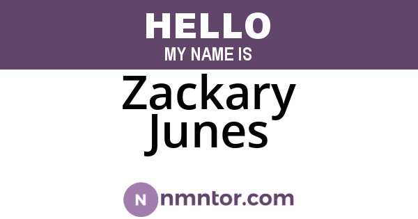 Zackary Junes