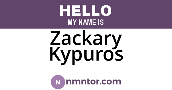 Zackary Kypuros