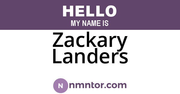 Zackary Landers