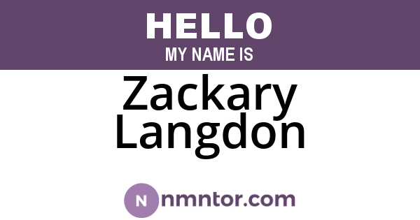 Zackary Langdon