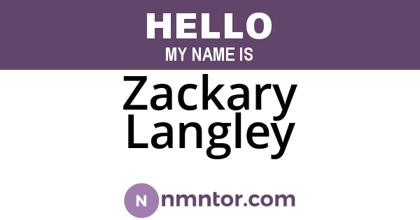 Zackary Langley