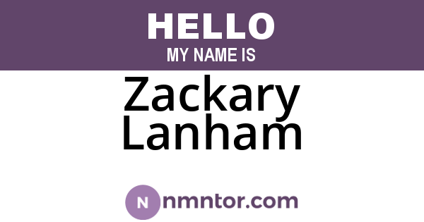 Zackary Lanham