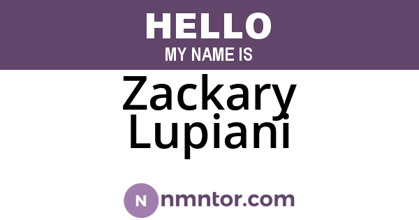 Zackary Lupiani