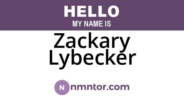 Zackary Lybecker