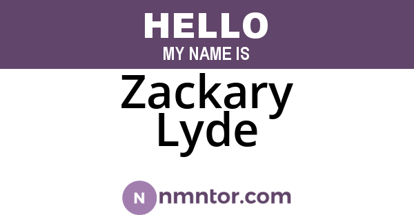 Zackary Lyde