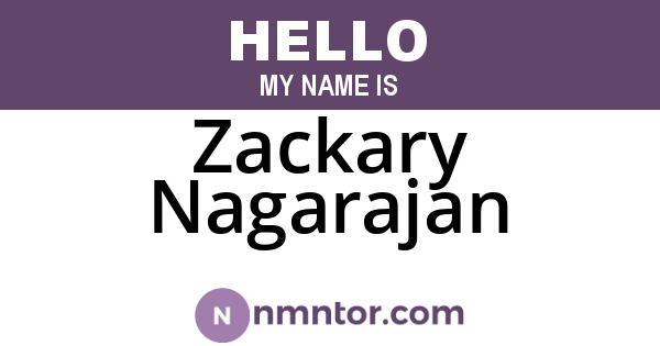 Zackary Nagarajan