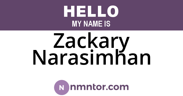 Zackary Narasimhan