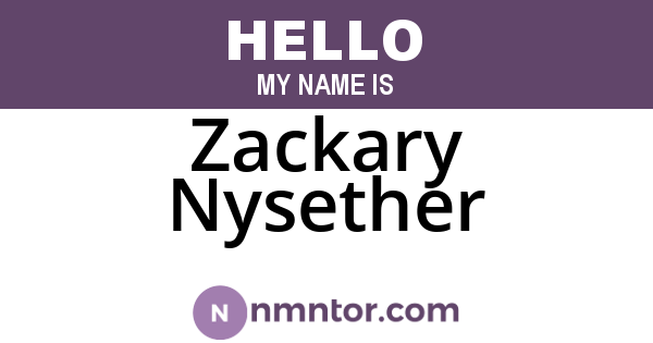 Zackary Nysether