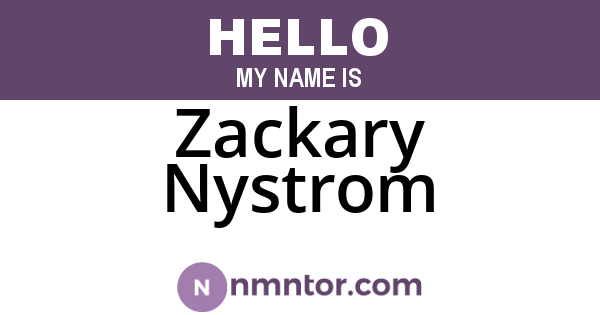 Zackary Nystrom