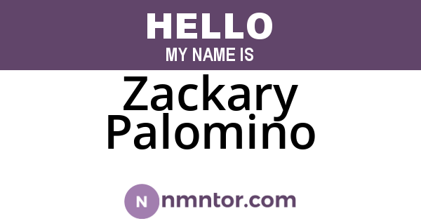 Zackary Palomino