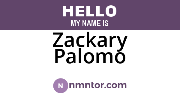 Zackary Palomo