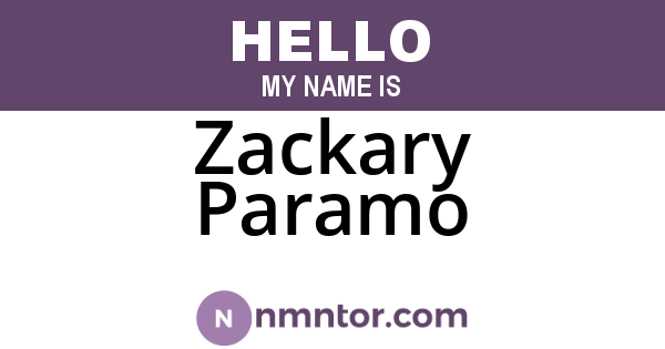 Zackary Paramo