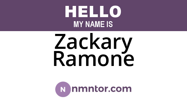 Zackary Ramone