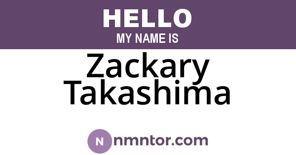Zackary Takashima