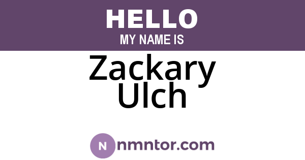 Zackary Ulch