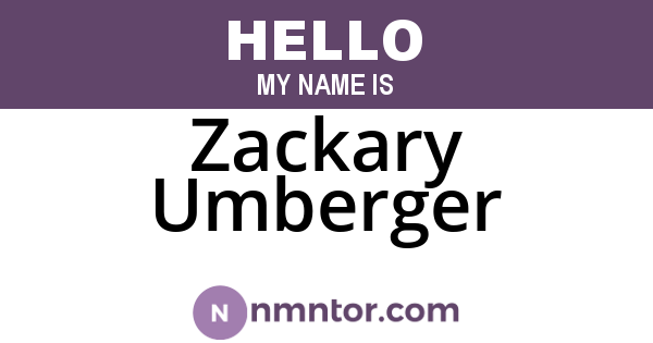 Zackary Umberger