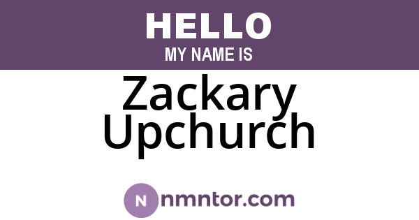 Zackary Upchurch