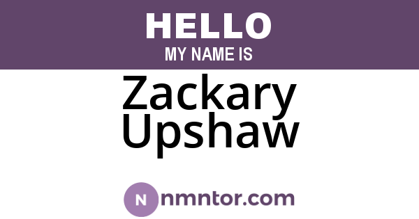 Zackary Upshaw